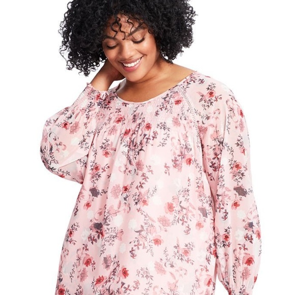 Kensie Plus Size Pink Floral Top Sz 3X - Picture 2 of 8